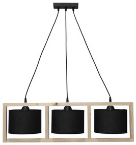 Φωτιστικό Οροφής Τρίφωτο Heronia HKF-03 14-0225 Wood/Black