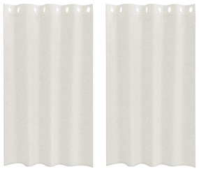 vidaXL Κουρτίνες με κουρτίνες 2 pcs Κρεμ 140x175cm Πολυεστέρας