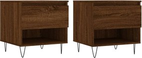 vidaXL Τραπεζάκια Σαλονιού 2 τεμ. Καφέ Δρυς 50x46x50 εκ. Επεξ. Ξύλο