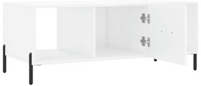 vidaXL Τραπεζάκι Σαλονιού Γυαλ. Λευκό 102x50x40 εκ. Επεξεργ. Ξύλο