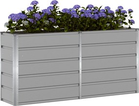 vidaXL Γλάστρα Ανοιχτό γκρι 160 x 40 x 75 εκ. Ατσάλι