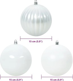 vidaXL Σετ Χριστουγεννιάτικων Μπαλονιών XL 9 τμχ. LED Λευκό Ø 15 εκ.
