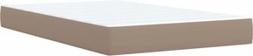 vidaXL Κρεβάτι Boxspring με Στρώμα Καπουτσίνο 120x190εκ.από Συνθ.Δέρμα