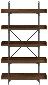 vidaXL Βιβλιοθήκη 5 Επιπέδων Καφέ Δρυς 100x33x180,5 εκ. Επεξεργ. Ξύλο