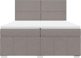 vidaXL Κρεβάτι Boxspring με Στρώμα Taupe 200x200 εκ. Υφασμάτινο