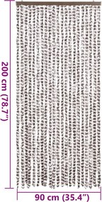 vidaXL Σήτα Εντόμων Taupe / Λευκό 90 x 200 εκ. από Σενίλ