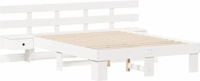 vidaXL Σκελετός Κρεβατιού Λευκό 120 x 200 cm Στερεά ξυλεία πεύκου