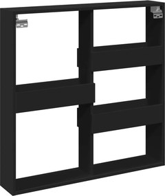 vidaXL Ντουλάπι Τοίχου Μαύρο 80x15x80 εκ. από Επεξεργασμένο Ξύλο