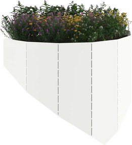 vidaXL Περίγραμμα γκαζόν 4 τμχ. 100 x 45 cm Ατσάλι Λευκό