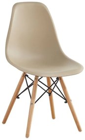 ART Wood Καρέκλα Τραπεζαρίας - Κουζίνας, Πόδια Οξιά, Κάθισμα PP Tortora - 1 Step K/D  46x52x82cm [-Φυσικό/Μπεζ-Tortora-Sand-Cappuccino-] [-Ξύλο/PP - PC - ABS-] ΕΜ123,9W