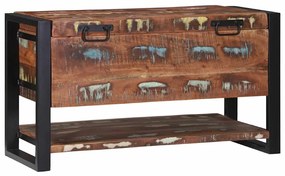 vidaXL Κουτί αποθήκευσης Πολύχρωμο Μασίφ ανακυκλωμένο ξύλο