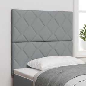 vidaXL LED Κεφαλάρι Σχέδιο Διαμαντιών Ανοιχτό Γκρι 100 εκ Ύφασμα