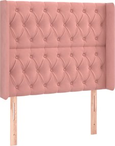 vidaXL Κρεβάτι Boxspring με Στρώμα &amp; LED Ροζ 90x200 εκ. Βελούδινο