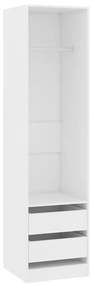 Ντουλάπα με Συρτάρια Λευκή 50 x 50 x 200 εκ. από Επεξ. Ξύλο - Λευκό