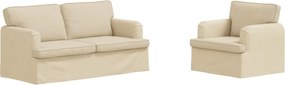 vidaXL Σετ Καναπέ 2 pcs Κρεμ 162 x 80 x 85 εκ ύφασμα
