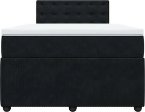 vidaXL Κρεβάτι Boxspring με Στρώμα Μαύρο 120 x 200 εκ. Βελούδινο