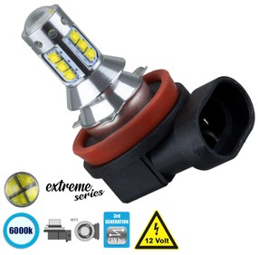 GloboStar® 81440 Λάμπα Αυτοκίνητου H11 3rd Generation Can-Bus Extreme Series LED 16 CREE XBD 15W 2115lm 360° DC 12V IP20 Ψυχρό Λευκό 6000K