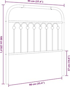 vidaXL Ανταλλακτικό κεφαλάρι Λευκό 90 εκ. Μεταλλικό