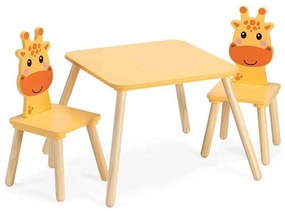 Παιδικό Τραπέζι Και Καρέκλες Giraffe (Σετ 3Τμχ) 55340.02 50x50x38cm/27x27x48cm Multi Navaris