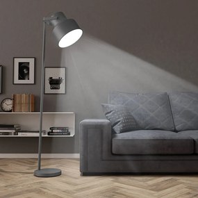 vidaXL Φωτιστικό Δαπέδου Γκρι Μεταλλικό Ε27