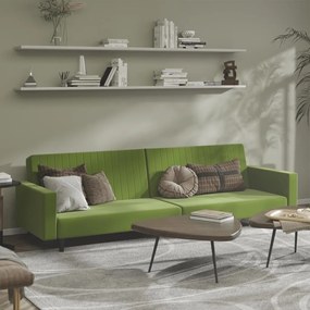 Καναπές Κρεβάτι Διθέσιος Ανοιχτό Πράσινο Βελούδινος - Πράσινο