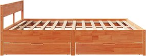 vidaXL Σκελετός Κρεβ. Χωρίς Στρώμα Καφέ Κεριού 160x200 εκ Μασίφ Πεύκο