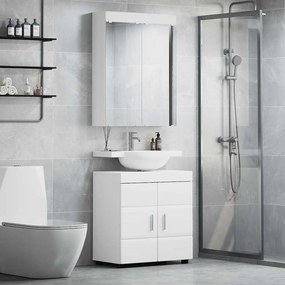 vidaXL Σετ Επίπλων Μπάνιου TULUM 2 pcs Λευκό 60 x 34 x 63 εκ