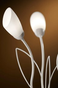 Επιτραπέζιο Φωτιστικό Gloriosa Φ35cm Γκρι με Οπάλ Γυαλί