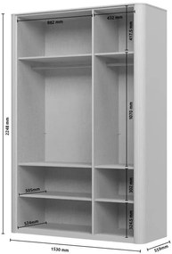 Ντουλάπα Dutchess τρίφυλλη mirror