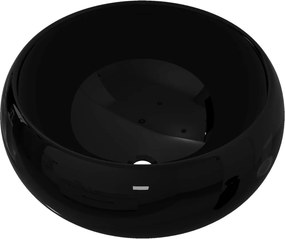 vidaXL Νιπτήρας Στρογγυλός Μαύρος 40 x 15 εκ. Κεραμικός