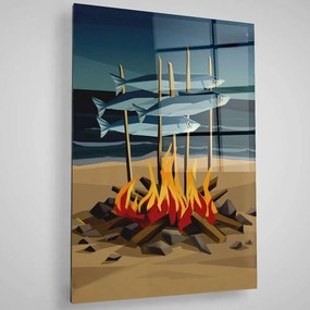 Πίνακας Γυάλινος  401MGN3315 70x100cm Multi Wallity Κάθετοι Glass