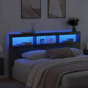 vidaXL Κεφαλάρι Μαύρη Οξυά 200 x 17 x 102 cm Επεξεργασμένο ξύλο