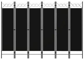 Διαχωριστικό Δωματίου με 6 Πάνελ Μαύρο 240 x 180 εκ.