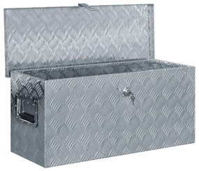 vidaXL Κουτί Αποθήκευσης Ασημί 80 x 30 x 35 εκ. Αλουμινίου
