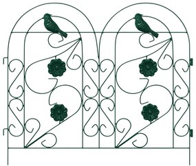 vidaXL Φράχτης Κήπου 5 pcs Πράσινο Ατσάλι