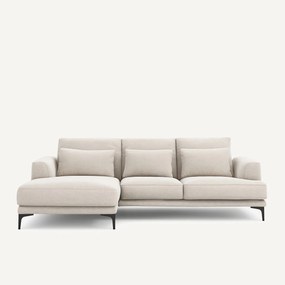 Γωνιακός καναπές αριστερός, με μελανζέ ύφασμα, MARSILE
