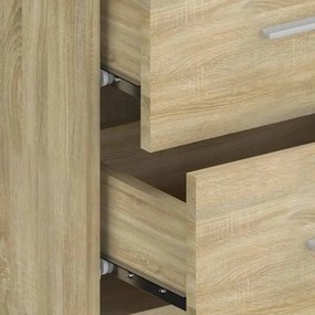 vidaXL Κεφαλάρι Κρεβατιού με Κομοδίνα Sonoma Δρυς Επεξεργασμένο Ξύλο