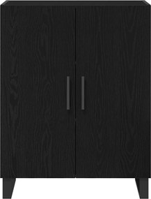 vidaXL Highboard 2 pcs Μαύρη Οξυά Επεξεργασμένο ξύλο
