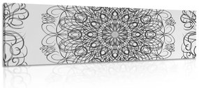Εικόνα αφηρημένης floral μάνταλα σε ασπρόμαυρο σχέδιο - 150x50