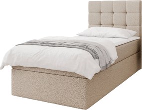 Επενδυμένο Κρεβάτι Luanda Single-Καφέ Ανοιχτό-90x200