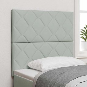 vidaXL LED Κεφαλάρι με Σχεδίαση Διαμαντιών σε Ανοιχτό Γκρι, 100 εκ, Βελούδινο