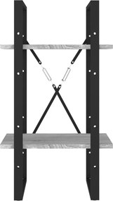 vidaXL Βιβλιοθήκη με 2 Ράφια Γκρι Sonoma 40x30x70 εκ. Επεξεργ. Ξύλο