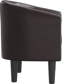 vidaXL Πολυθρόνα Μπάρελ Καφέ από Συνθετικό Δέρμα