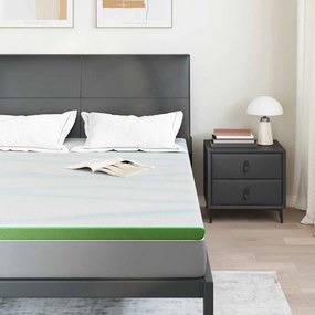 vidaXL Στρώμα επικάλυψης Λευκό και Πράσινο 180 x 200 cm
