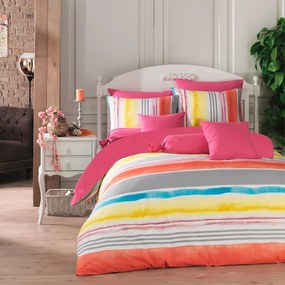 Πάπλωμα Τέμπερα (Σετ 3τμχ) Orange Viopros Queen Size 220x240cm 100% Cotton Percale
