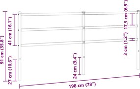 vidaXL Ανταλλακτικό κεφαλάρι Λευκό 193 εκ. Μεταλλικό
