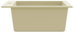 vidaXL Νεροχύτης με Μονή Γούρνα Μπεζ Γρανιτένιος