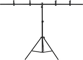 vidaXL Βάση Φόντου σε Σχήμα Τ Μαύρη 151x60x(70-200) εκ.