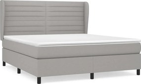 vidaXL Κρεβάτι Boxspring με Στρώμα Αν. Πράσινο 160x200εκ Υφασμάτινο