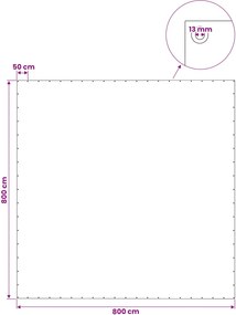 vidaXL Μουσαμάς με Ύφανση Leno Λευκός 8 x 8 μ. 140 γρ./μ²